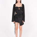 Long Sleeved Chiffon Corset - Sevgilim