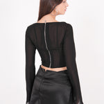 Long Sleeved Chiffon Corset - Sevgilim
