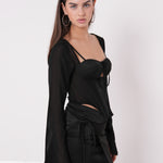 Long Sleeved Chiffon Corset - Sevgilim