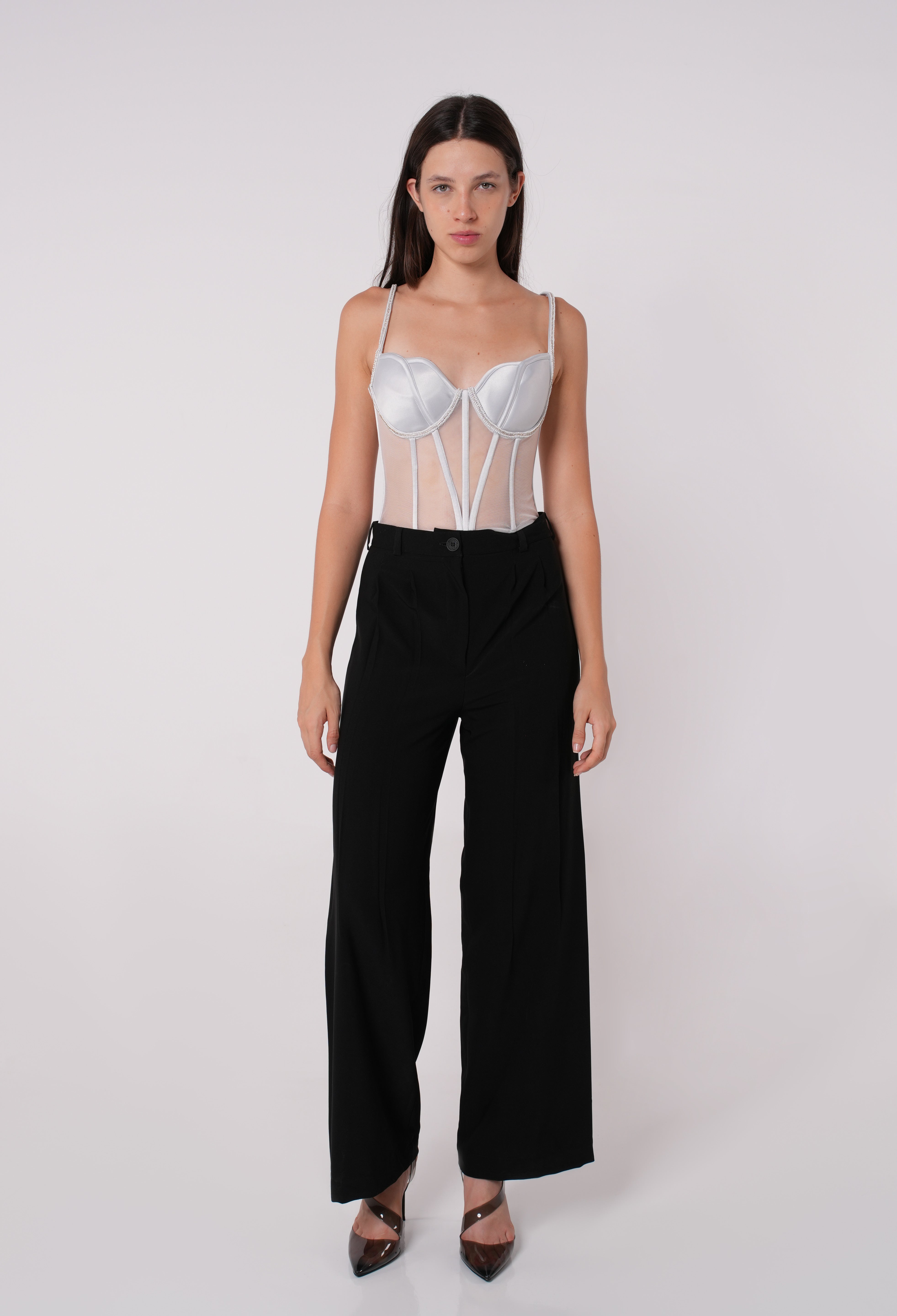 Asymmetric Silver Corset - Sevgilim
