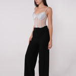 Asymmetric Silver Corset - Sevgilim
