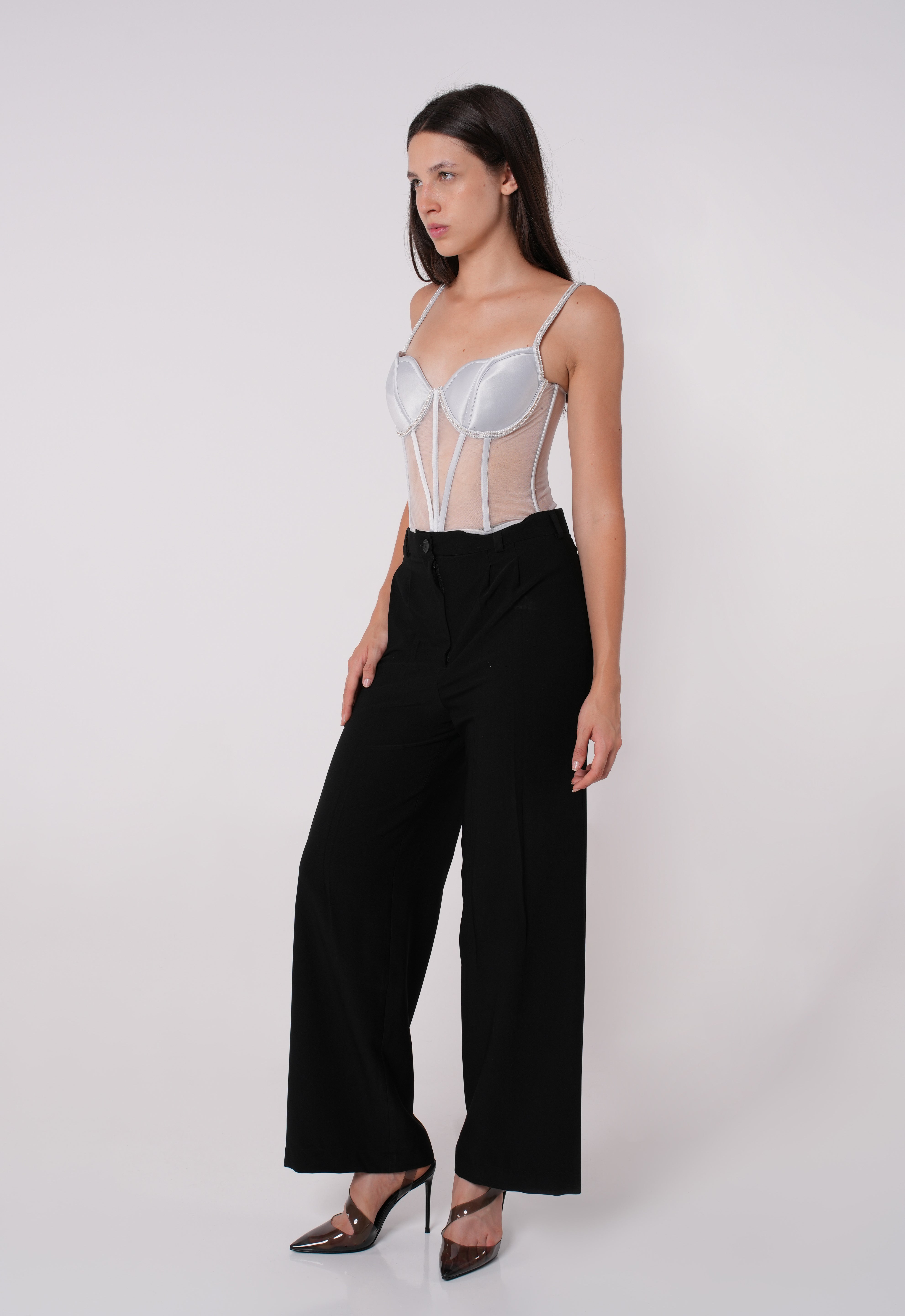 Asymmetric Silver Corset - Sevgilim
