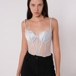 Asymmetric Silver Corset - Sevgilim