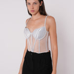Asymmetric Silver Corset - Sevgilim