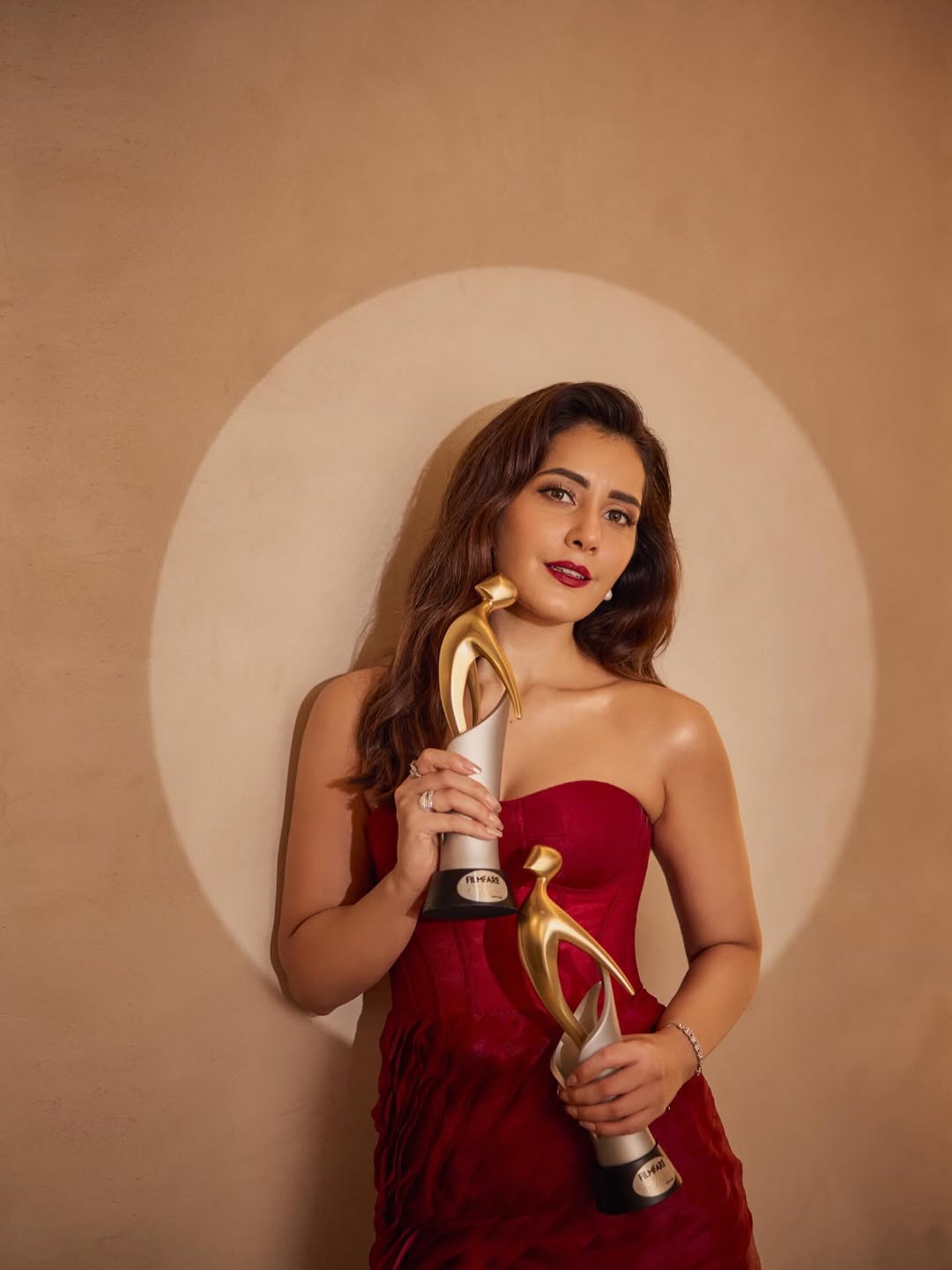 Raashi Khanna in Crimson Dream Gown