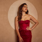 Raashi Khanna in Crimson Dream Gown, full length image