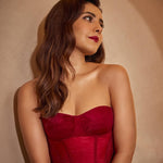 Raashi Khanna in Crimson Dream Gown facing left