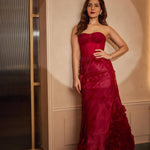 Raashi Khanna in Crimson Dream Gown Full length image 