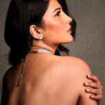 Backless Long Black Draped Dress worn by Shruti Hassan